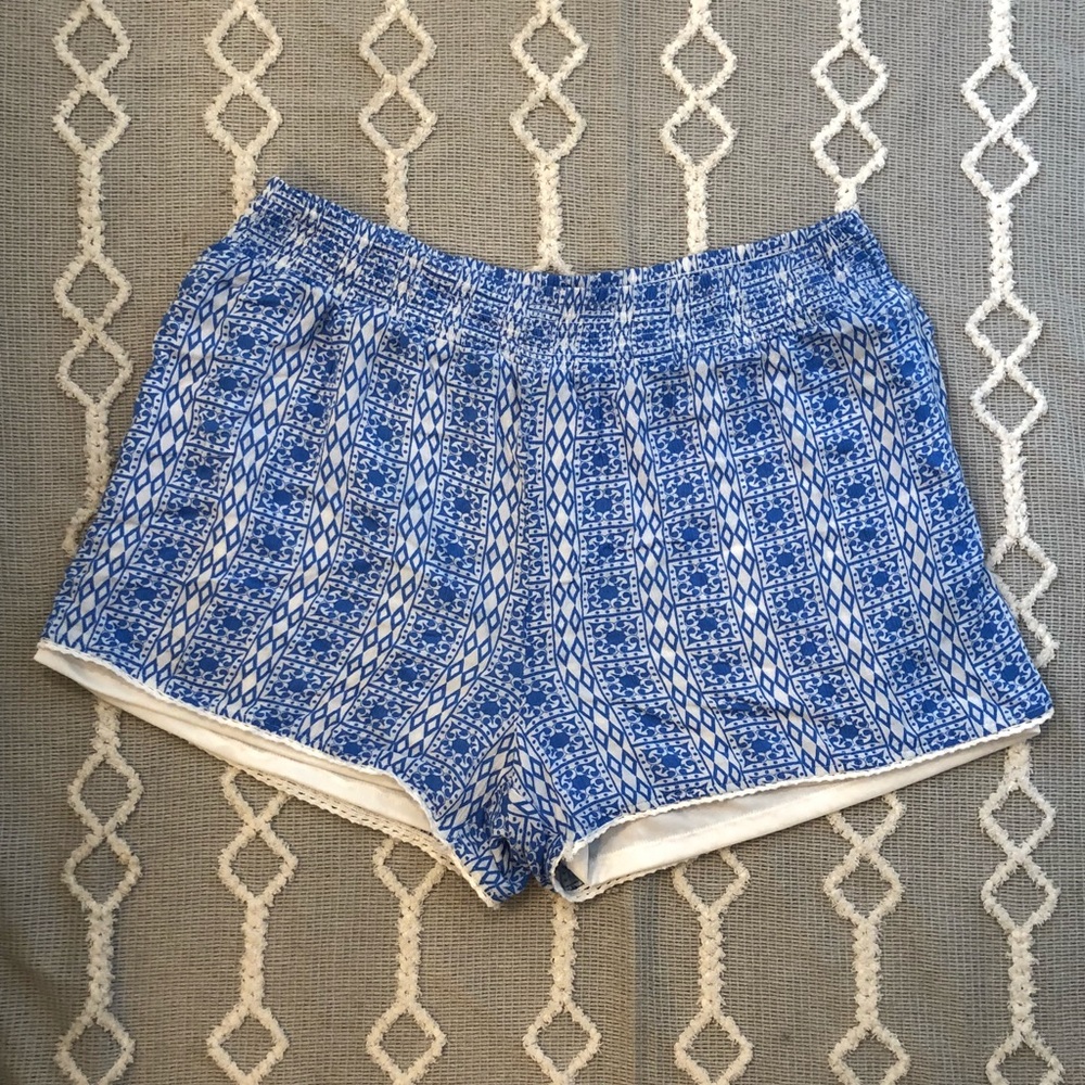Blue Printed Shorts